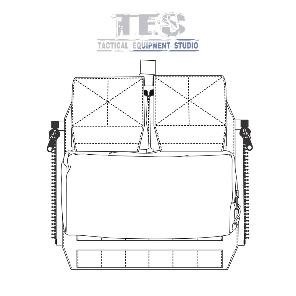 TES Attack Hand Zipper Back Panel Pack AVS CPC JPC2.0 Back Quick Unpack Clutter Expansion Pack Water Bag Bag Bag