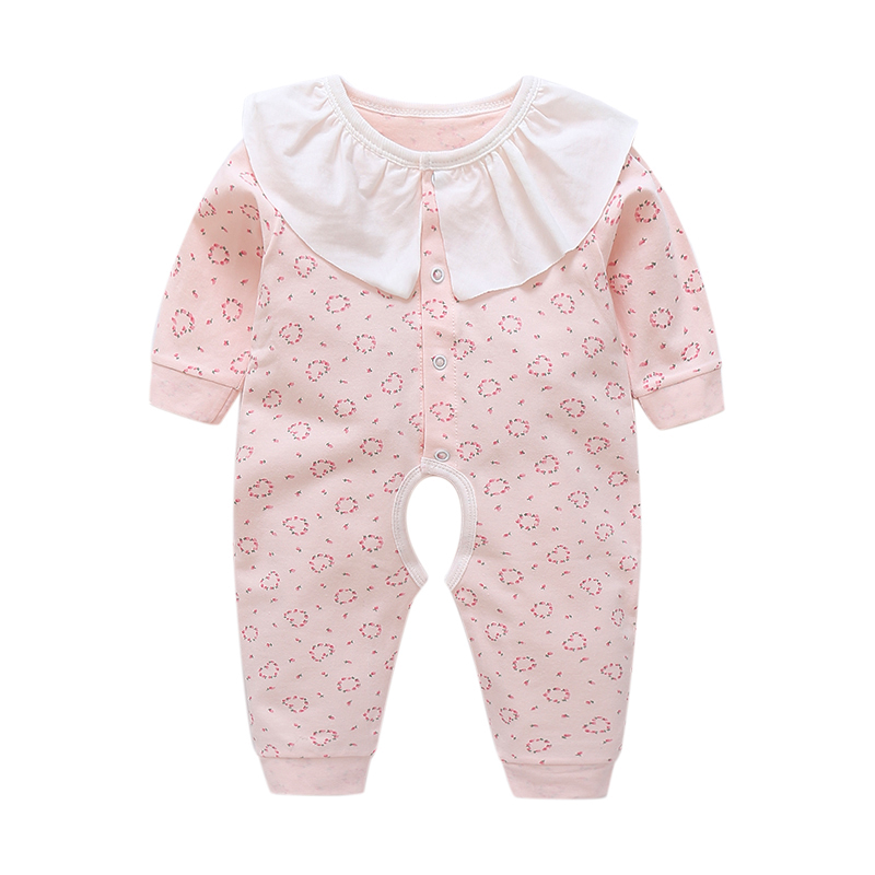 Baby open gear jumpsuit mùa xuân và mùa thu nam và nữ Baby cotton dài tay romper pyjama sơ sinh haber 0-2 tuổi bộ quần áo liền thân cho bé