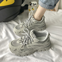 2021 new spring and autumn Net red feet small old father shoes womens ins tide Joker thick bottom increased sports and leisure