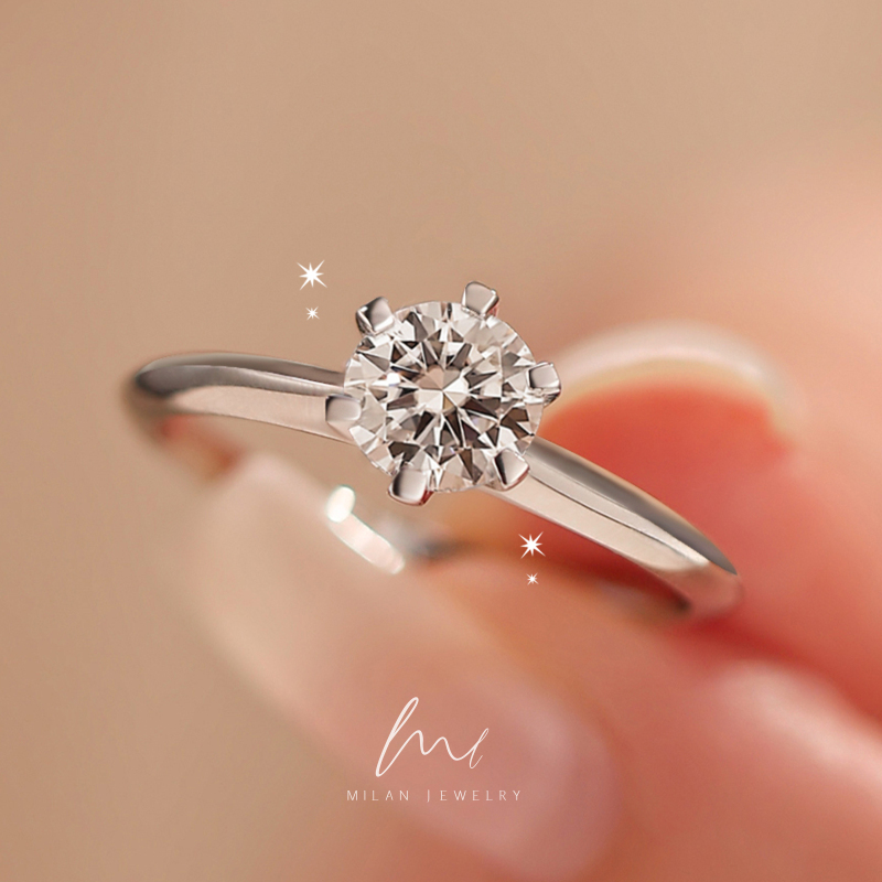 Secret Blue Six-Claw Cultivated Diamond Ring for Women, Light Luxury, High-End Feel, Sterling Silver Engagement Ring, Gift for Girlfriend Secret Blue Six-Claw Cultivated Diamond Ring for Women, Light Luxury, High-End Feel, Sterling Silver Engagement Ring, Gift for Girlfriend