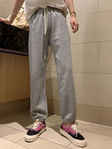 Waffg tightness waist casual pants woman 2021 fall new 100 lap loose with slim tall waist straight cylinder underpants