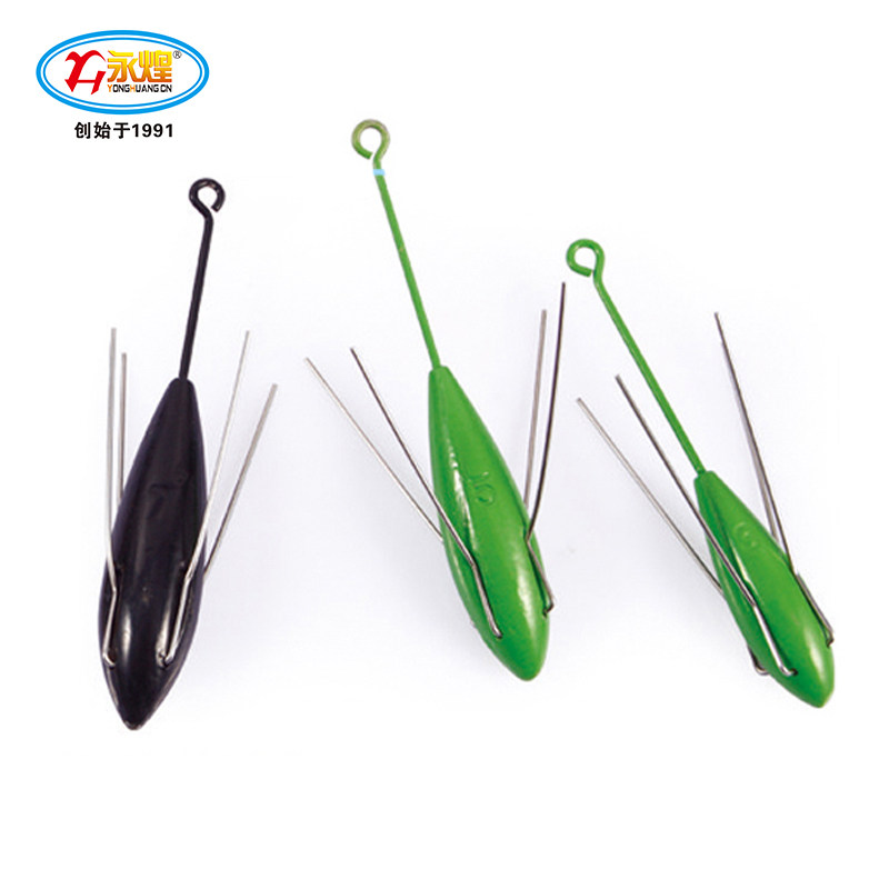 (Yonghuang) Deep sea lead plummeting ship Fishing Anti-hung bottom fishing crash claw type belt ring 85g-170g