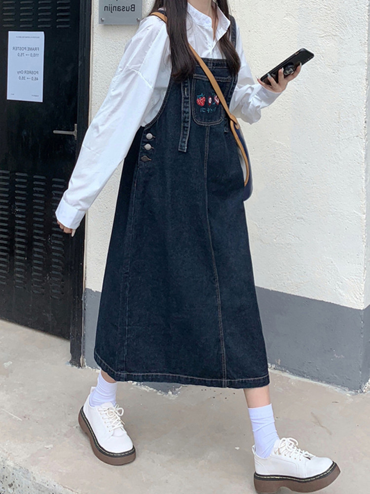 Denim Cuddle Bag Skirt Woman Design Sensation Small Crowbar Summer Size Fat Younger Sister Butt Thigh Coarse skinny skinny dress