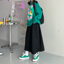 Tooling Skirt Big Code Fat Younger Sister Mm Half Body Dress With Pocket Day Department Dresses Son Ensemble A dresses with wind cover slim fit