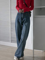Jeans women 2021 new large size fat sister pear shape thin pants loose straight wide leg pants tide