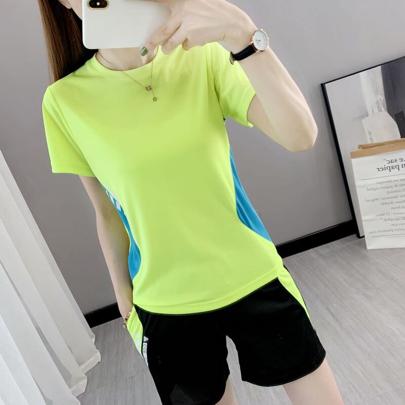 Plus Size Outdoor Quick-Drying Clothing and Pants for Men and Women, Summer Casual Short-Sleeved Shorts, Fitness and Running Two-Piece Suit