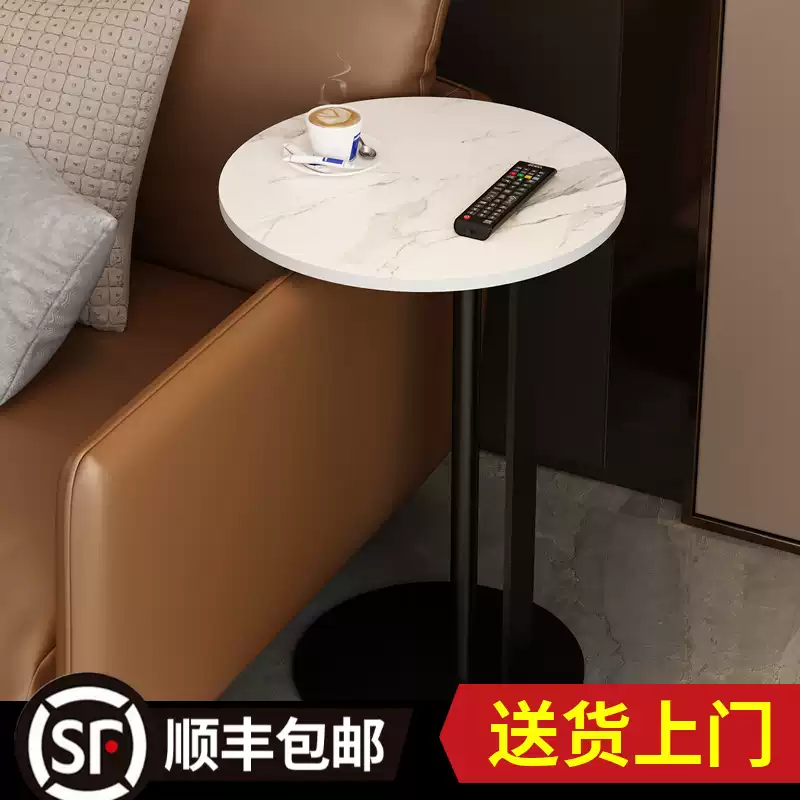 Bàn góc sofa đá sang trọng kiểu Ý, bàn góc tròn, bàn cà phê nhỏ di động sáng tạo, ban công, phòng ngủ, bàn tròn nhỏ