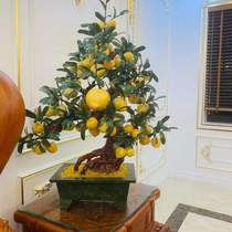 Natural jade original color 68 peach tree crafts jade carving jade living room home decoration longevity peach large ornaments