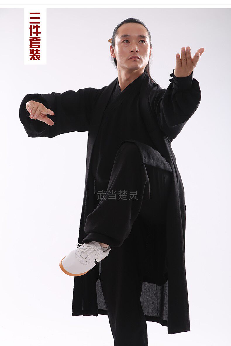 форма для Тай-Чи 三件套装太极服武术养生服男女士长袍道士服装道袍练功服茶服汉服