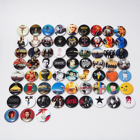 [1] Rock band badge nirvana Nirvana ACDC gun flower blur oasis bar