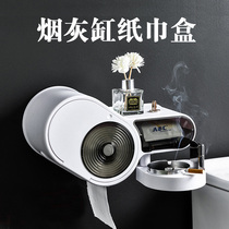  Toilet tissue box toilet paper waterproof shelf punch-free pumping carton creative toilet paper holder toilet bathroom