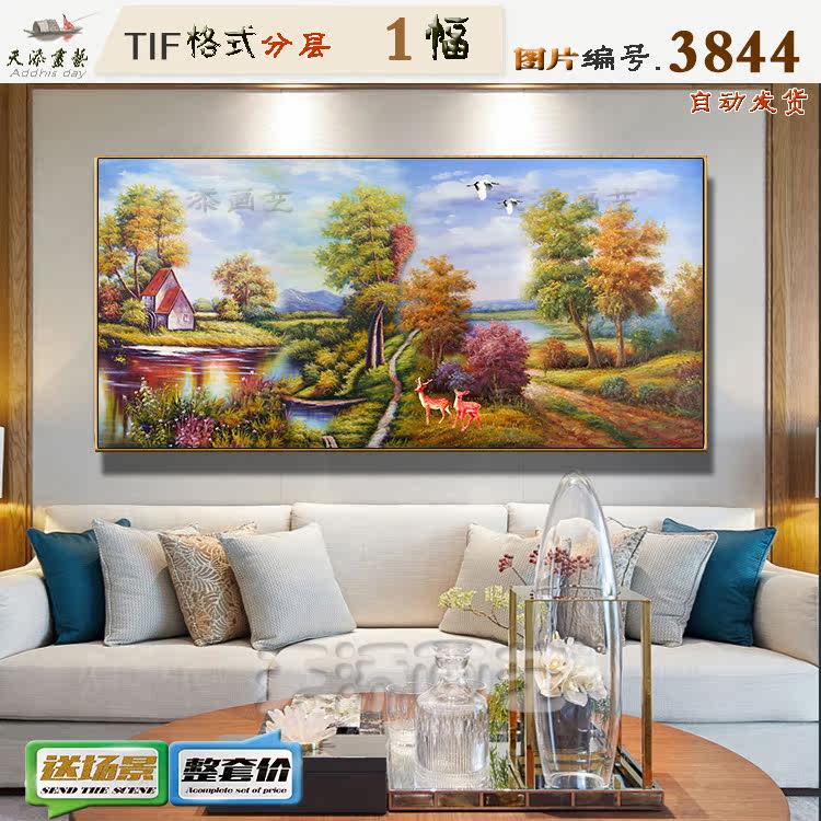 Modern hand painted landscape oil painting Decorative Painting material HD Tuku picture core pictures