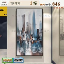 Modern Hand Painted Metropolis Scenery Oil Painting Decoration Painting Material Living Room Background Hotel Hyun Guan Hung Painting HD Pictures