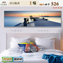 Modern minimalist seaside pier Natural scenery Decorative Painting Material Bedside Hanging Painting Material Spray-painted High-definition Tucu