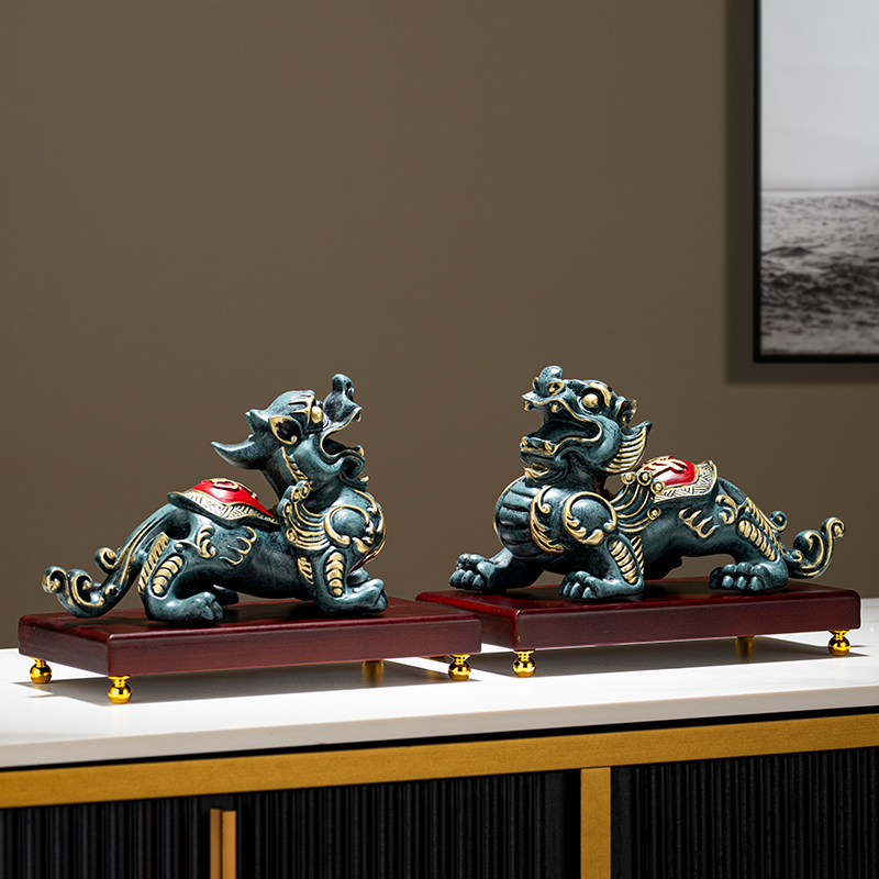 Pixiu Fortune-Attracting Ornament for Office Desktop, Creative and High-End New Chinese-Style Decoration for Tv Niche, Entryway, and Wine Cabinet