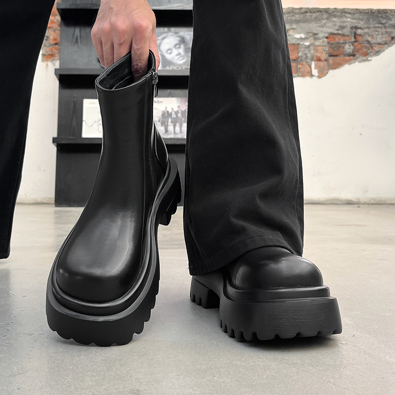 New Autumn and Winter Chelsea Boots, Casual Style, Versatile, Fashionable, Retro, Simple Slip-On British Style Chimney Boots for Men
