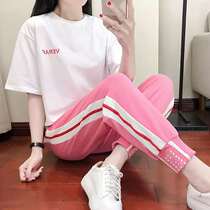 Pregnant Women summer suit fashion model 2021 new summer foreign atmosphere red thin coat casual summer two-piece tide