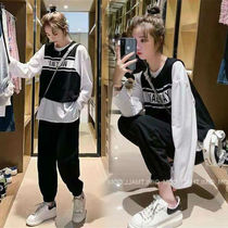 Pregnant women Spring Fashion Net red suit Leisure out spring and autumn foreign sports long sleeve pregnant womens sweater two-piece set