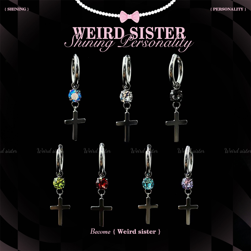 F136 Implant-Grade Titanium Alloy Shijiahuazi Cross Pendant Earrings, Dazzling, Sweet and Cool, Personalized, Ear-Friendly, Hypoallergenic