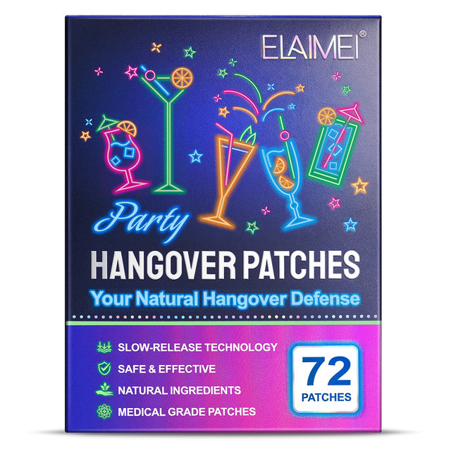 ELAIMEI sobering patch 72p social hangover acupuncture point patch party patch hangover liver protection patch cross-border men and women patch