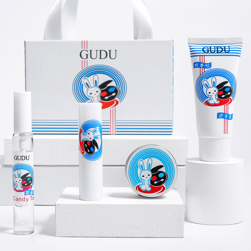 Big Ear White Rabbit Classic Three-piece Gift Box Toffee Milk Fragrance Hand Cream Perfume Lipstick Balm Light Fragrance Portable