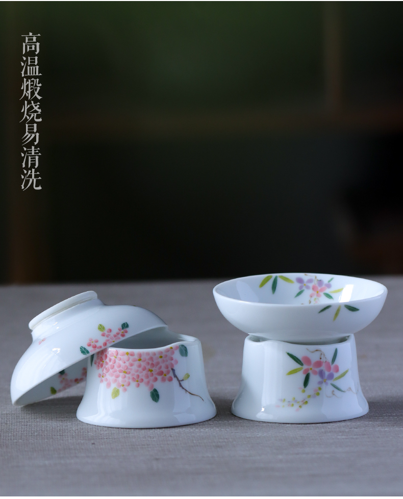 Hand - made under the glaze color filter) tea jingdezhen ceramic tea filter kung fu tea with parts by Hand