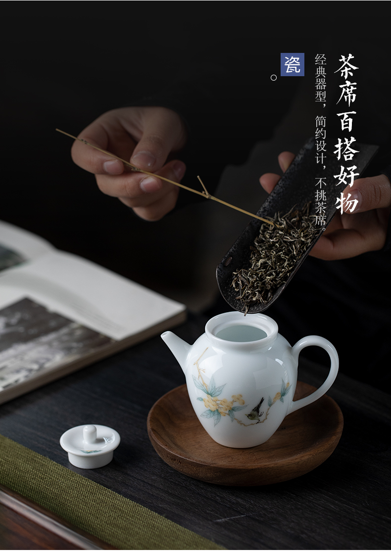 All hand hand draw pastel jingdezhen ceramic teapot kung fu tea set one little teapot use single pot of tea machine