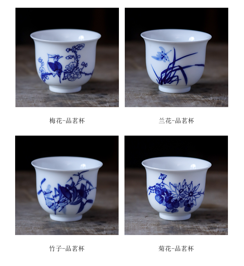 Jingdezhen blue and white by patterns of hand - made ceramic sample tea cup small kung fu tea cups individual cup single CPU