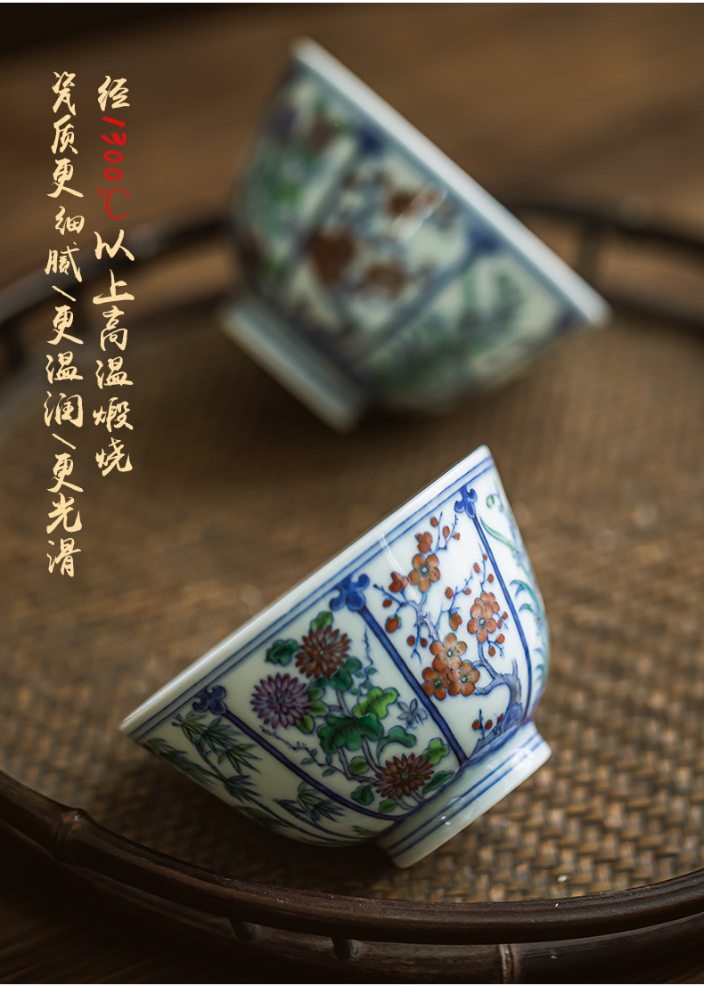 The Bucket color by patterns masters cup of jingdezhen ceramic checking kung fu tea set a single sample tea cup cup