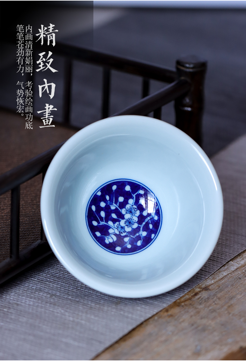 Hand - made porcelain glaze ice experiment under manual pressure Hand of kung fu master of jingdezhen ceramic sample tea cup cups cup cup