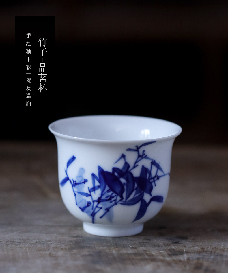 Jingdezhen blue and white by patterns of hand - made ceramic sample tea cup small kung fu tea cups individual cup single CPU