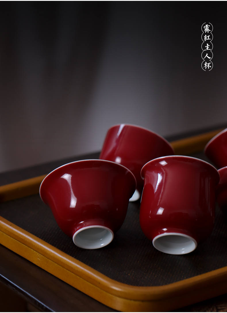 Master ji red cup of jingdezhen ceramic checking sample tea cup kung fu tea cup single cup small bowl