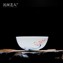 Jingdezhen ceramic hand-painted thin tire Kung Fu tea cup Tea cup Tea bowl handmade blue and white master cup Individual single cup