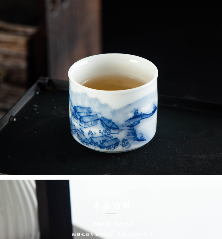 Kung fu noggin high - white master cup ceramic cups individual single cup bamboo cup sample tea cup tea cup