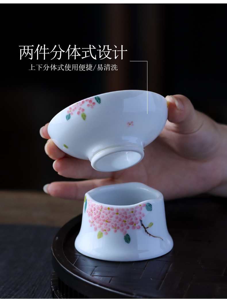 Hand - made under the glaze color filter) tea jingdezhen ceramic tea filter kung fu tea with parts by Hand