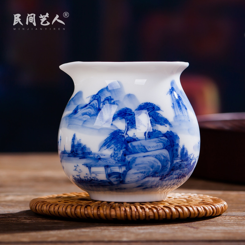Jingdezhen ceramic hand - made small landscape kung fu tea set fair keller sample tea cup tea ware justice cup and cup
