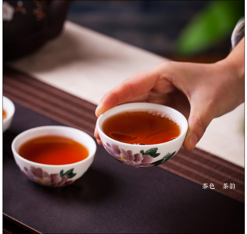 Jingdezhen ceramic hand - made sample tea cup under the glaze color master kung fu tea cup individual cup single cup cup bowl