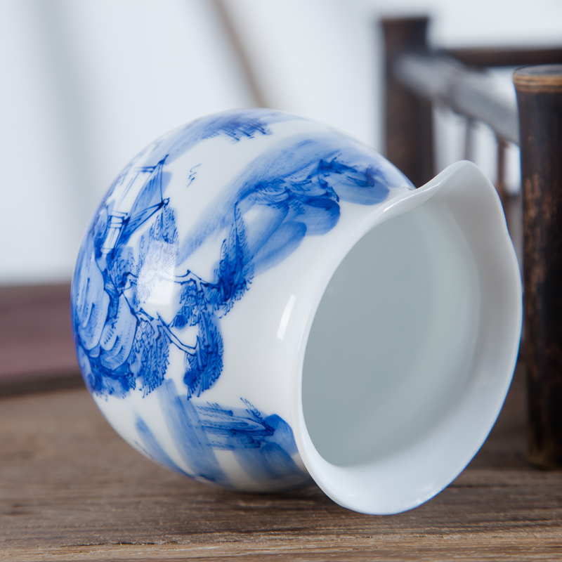 Jingdezhen ceramic hand - made small landscape kung fu tea set fair keller sample tea cup tea ware justice cup and cup