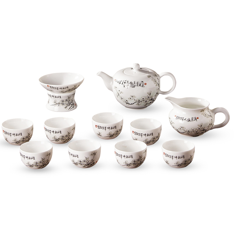 Packages mailed on the glaze color of jingdezhen ceramic kung fu tea set fair a complete set of the teapot cup household gift porcelain cups