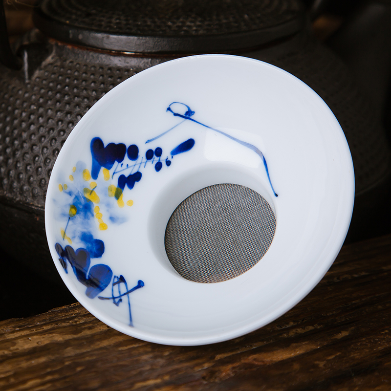 Jingdezhen ceramic) filter kung fu tea tea tea accessories screen tea hand - made tea strainer