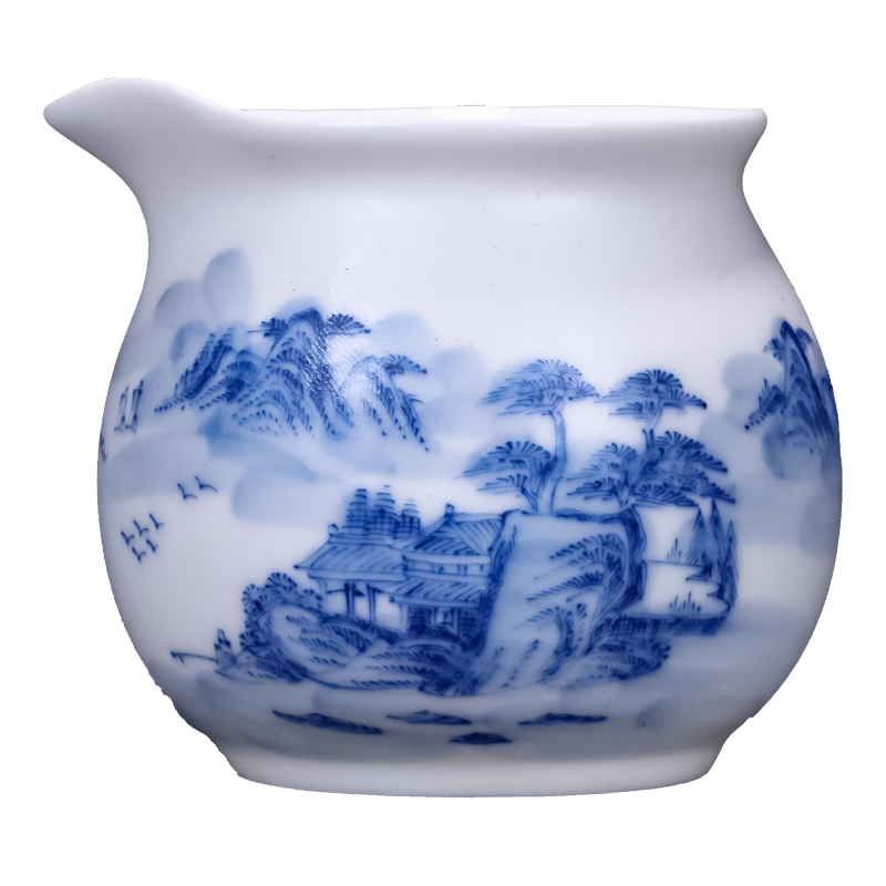 Jingdezhen ceramic fair hand - made of CPU manual landscape and kung fu tea tea points sea of blue and white porcelain tea