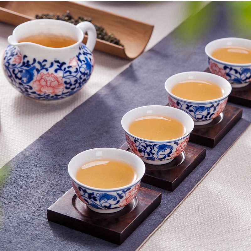 Jingdezhen high - white hand - made six people with ceramic tea set tea kungfu tea cups of a complete set of the teapot