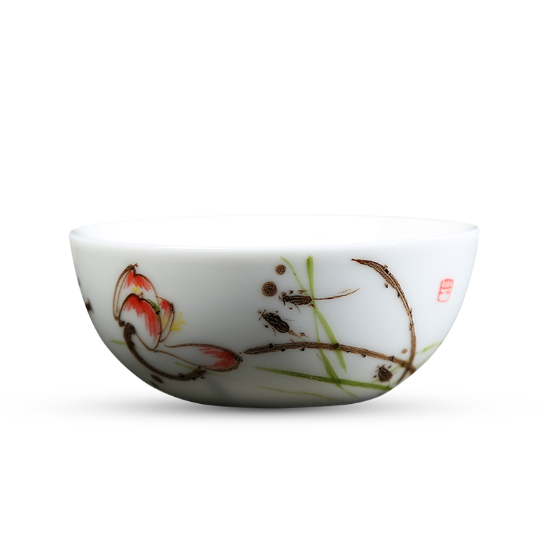 Jingdezhen porcelain sample tea cup hand - made ceramic kung fu tea cups single CPU use master cup personal cup