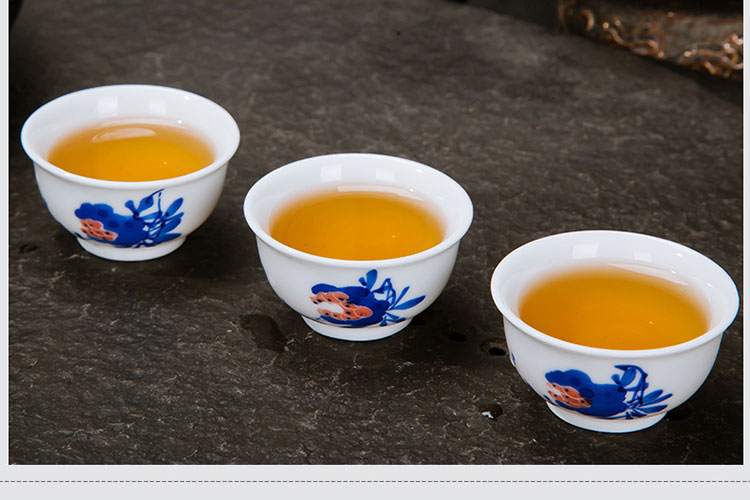 Jingdezhen ceramic hand - made tea set suit household fair simple manual kung fu tea cups of a complete set of the teapot