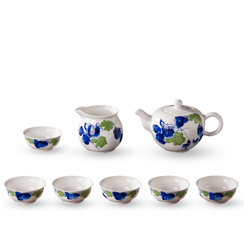 Jingdezhen hand - made tea sets white porcelain of a complete set of the home of kung fu tea set ceramic teapot fair keller cups