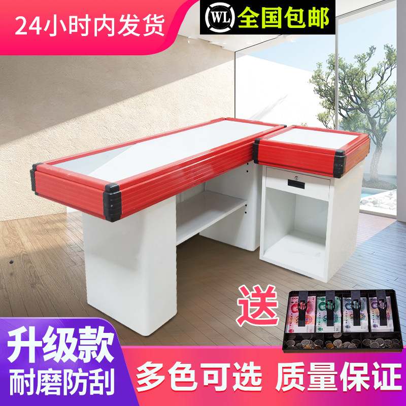 Supermarket Cashier Silver Counter Convenience Store Pharmacies Mother & Baby Water Fruit Shop Chain Supermarket Collection Desk With Corner Stainless Steel Table Face