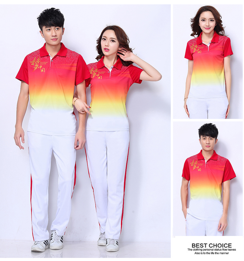 Jinguan mùa hè ngắn tay áo thun quần thể thao Trung Quốc mơ ước phù hợp với nam và nữ lỏng lẻo kích thước lớn giải trí - Thể thao sau bộ quần áo gió nam adidas