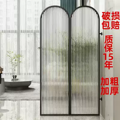 Nordic Changhong glass screen wrought iron light luxury living room home decoration porch folding mobile partition Modern simplicity