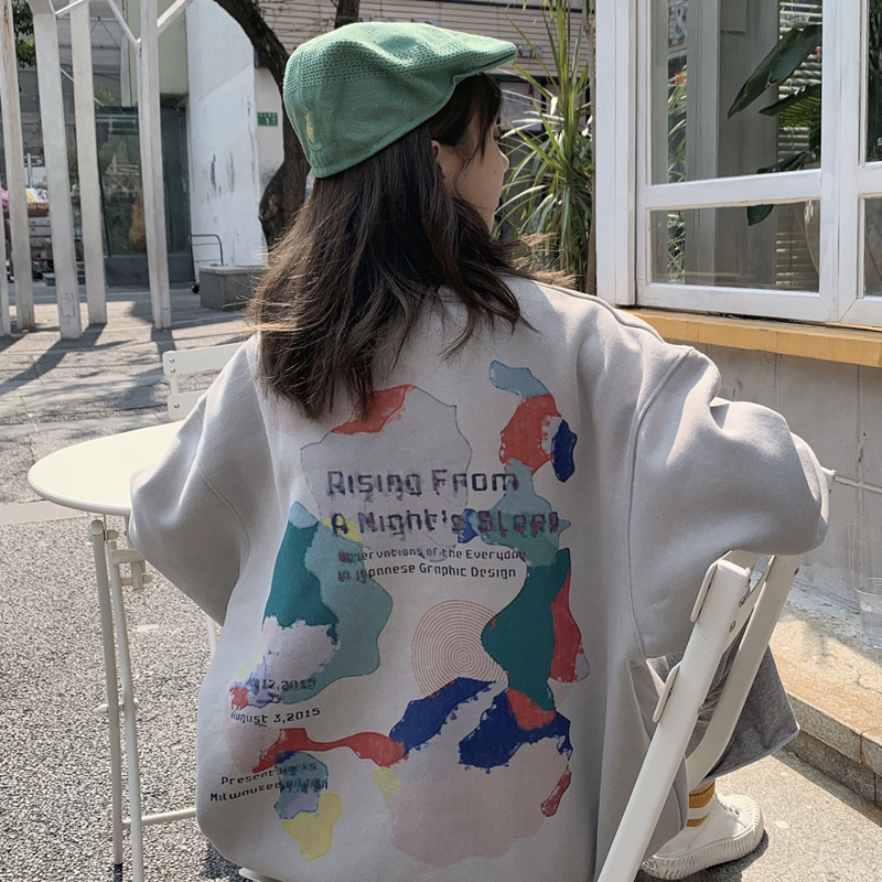 Real shot winter new half high collar sweater Korean version loose and lazy wind with plush thickening ins top fashion