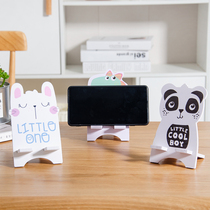 Mobile phone desktop stand lazy creative cartoon wooden mobile phone stand activity gift custom logo two-dimensional code